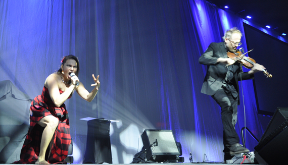 Tanya Tagaq sings at the 2014 Arctic Inspiration Prize gala in Ottawa. The throat singer is scheduled to perform in Iqaluit in September 2017, her first live performance in Nunavut's capital in over a decade. (FILE PHOTO)
