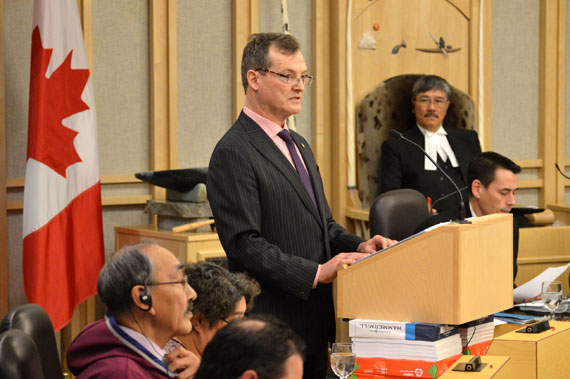 Nunavut Finance Minister Keith Peterson, in the budget speech he gave early in the afternoon Feb. 22, said the Government of Nunavut expects to spend $1.981 billion in 2017-18 and expects to receive $1.981 billion in revenue for a balanced budget that will produce a tiny surplus of $2 million, with a $40 million contingency fund built into it. The Department of Health will spend the largest single amount, $353 million, up $12 million from last year. About $6.6 million of that will be used to set up the Quality of Life Secretariat. 
