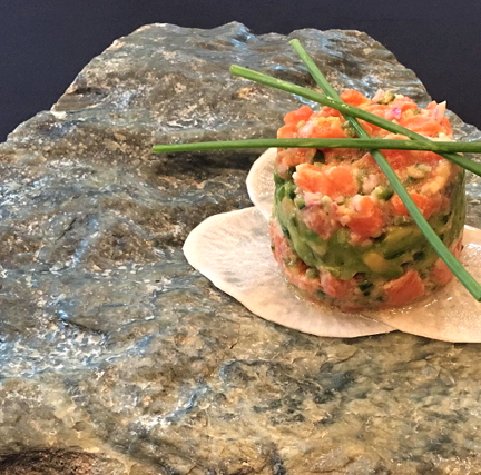 Arctic char ceviche, a South American dish where the fish is cured with lime juice, prepared by Sheila Lumsden, Iqaluit's latest celebrity chef. (PHOTO COURTESY S. LUMSDEN)