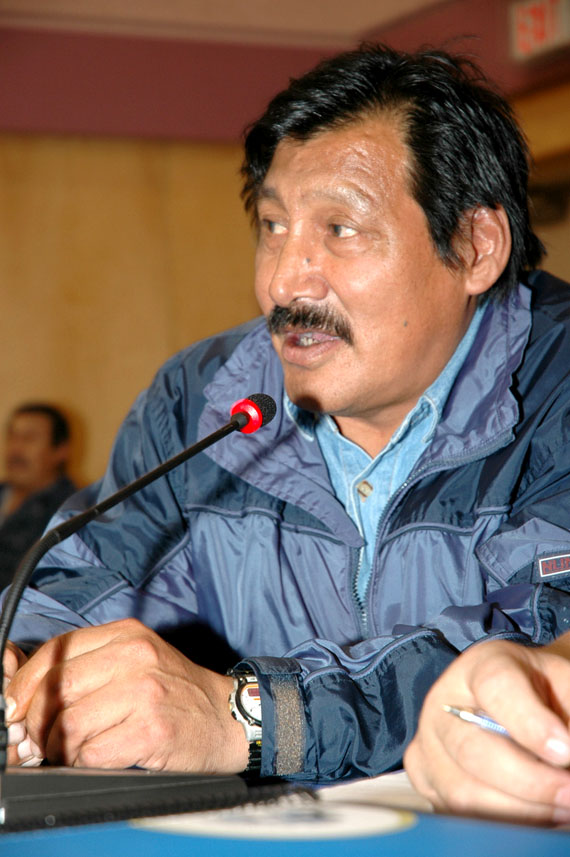 The late David Aksawnee, a respected mayor of Baker Lake who died suddenly this past weekend in his home community, in a photo taken in 2005.