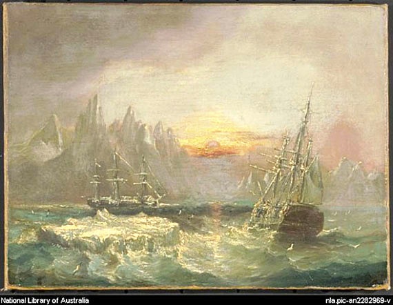 A 19th century artist’s imagined representation of Sir John Franklin’s lost ships, the Erebus and the Terror, which left England in 1845 on an Arctic expedition under the command of Sir John Franklin. (FILE IMAGE)
