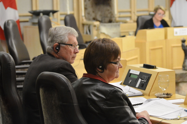 Elaine Keenan Bengts, Nunavut's Information and Privacy Commissioner, at committee hearings this week at the Nunavut legislature. Keenan Bengts answered questions from MLAs about her 2016 privacy audit of the Qikiqtani General Hospital in Iqaluit. (PHOTO BY STEVE DUCHARME)