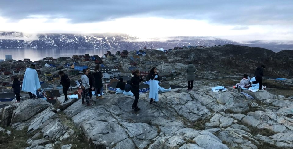 In Uummannaq, Greenland, people head up to mountains above the community of about 1,200 people for safety after a tsunami warning during the night of June 18.  (PHOTO BY I. HEGELUND/ SERMITSIAQ.AG) 
