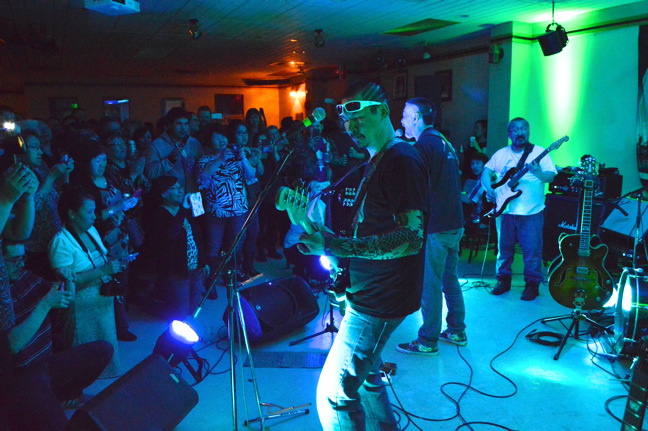 Northern Haze takes Iqaluit during Toonik Tyme in April. Derek Aqqiaruk plays vocals, guitar and bass for the “new” Northern Haze, an Igloolik rock band that has been playing music since the mid 1980s.  (PHOTO BY STEVE DUCHARME)
