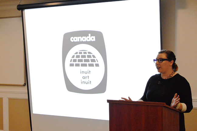 The Inuit Art Foundation's executive director, Alysa Procida, shows off the new