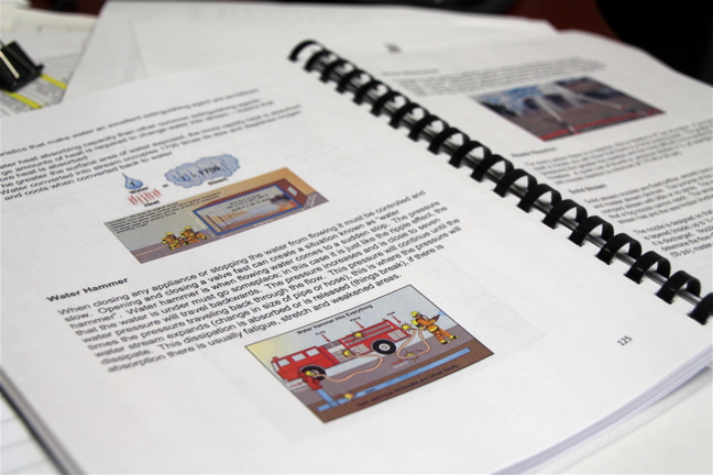 The manual that will be used by youth ages 16 to 24 during an upcoming junior firefighting program, to be offered for free in August in Iqaluit.