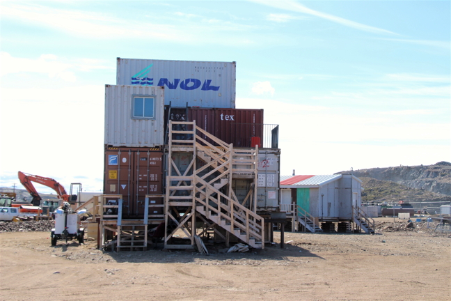 A seacan house helps Iqaluit firefighters train in methods for dealing with smoke and fighting fires in enclosed spaces.