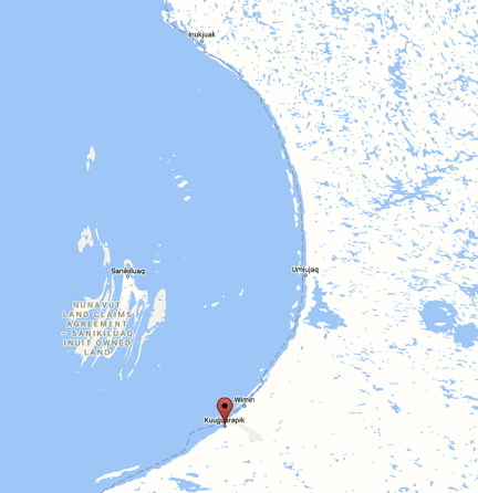 Minnie Akparook grew up in Great Whale River which later became the communities of Kuujjuaraapik and Whapmagoostui. (GOOGLE MAPS)
