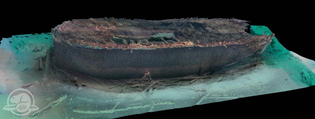 A port-side 3D scan of the HMS Erebus on the ocean floor of Queen Maud Gulf in Nunavut. (IMAGES COURTESY OF PARKS CANADA)