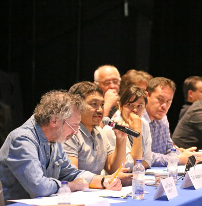 Kuujjuaq mayor Tunu Napartuk speaks at a September roundtable on air transport held in Kuujjuaq. The leader wants to see prevention initiatives in place to protect Inuit youth from the risks of marijuana use, as federal legislation makes recreational use of the drug legal in 2018. (PHOTO COURTESY OF KRG) 