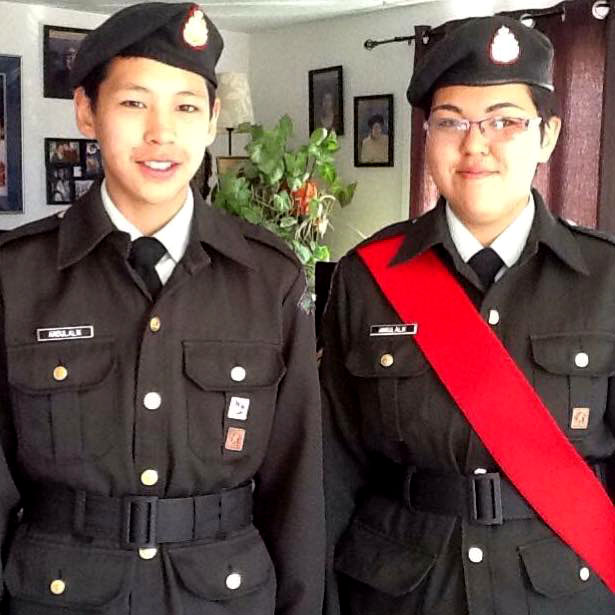Cadet Teghan Angulalik of Cambridge Bay (on the right, beside her brother, Cyril Angulalik) will visit Belgium Nov. 9 and 10 for the 100th anniversary of the Battle of Passchendaele at the Passchendaele Canadian Memorial in Belgium. (PHOTO COURTESY OF TEGHAN ANGULALIK)