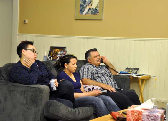 Newly elected Rankin Inlet South MLA Lorne Kusugak sits at home on election night in 2013, when he lost his seat to Alex Sammurtok. Kusugak won the seat back on Oct. 30, joining a group of veteran MLAs who will return to the legislature. (FILE PHOTO) 