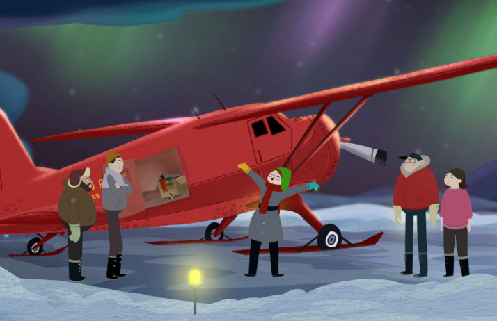 Kuujjuaq's annual candy drop is making its way into living rooms across the country this weekend. CBC has adapted the annual Nunavik tradition into a cartoon, based on a children’s book published by the Canada Aviation and Space Museum in 2015. The Great Northern Candy Drop tells the story of Kuujjuaq pilot Johnny May, who launched the now 50-year-old tradition of flying over Kuujjuaq every Christmas to drop candy, toys and clothing for community members below.  The show airs on CBC Television on Sunday, Dec. 17, at 7:30 p.m. (IMAGE COURTESY OF CBC) 