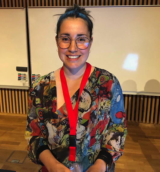 Shown here at the recent International Congress of Circumpolar Health in Copenhagen, Aviaja Hauptmann, who holds a Ph.D. in microbial ecology and bioinformatics from Technical University of Denmark, heads the Greenlandic Diet Revolution project. She lists her main scientific interests as 