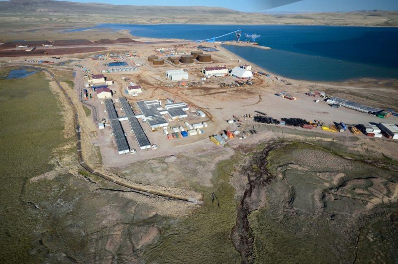 Baffinland's existing port site at Milne Inlet. The company proposes building a 110-km railway between this location and the Mary River mine, along with the construction of additional infrastructure at the port. (BAFFINLAND PHOTO)