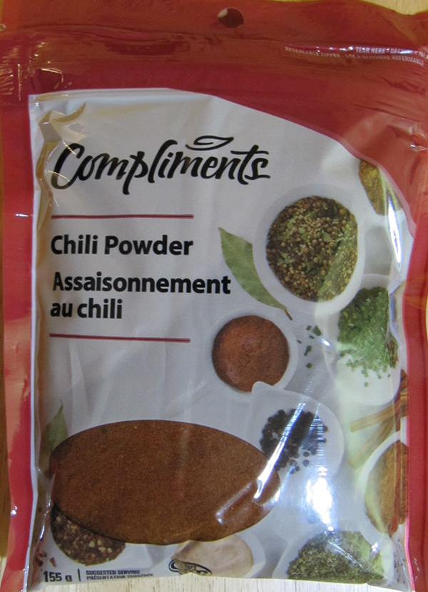 If you have a package of Compliments brand chili powder in your kitchen cupboard, you should throw it out. That's because it may be contaminated with the bacteria that causes salmonella. (FOOD INSPECTION AGENCY OF CANADA)
