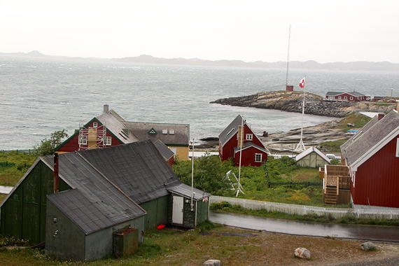 Colourful houses and shops like these dot the coastline of Nuuk, Greenland’s capital. (PHOTO BY BETH BROWN)