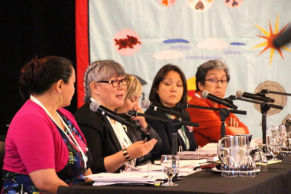 From the 1950s until the ‘70s, Inuit families would crowd into tiny wood-frame houses during the winter months, QIA’s Hagar Idlout-Sudlovenick said during a panel discussion held in Iqaluit on Sept. 11 by the National Inquiry into Missing and Murdered Indigenous Women and Girls. Many families never got the homes promised by the federal government, she said. (PHOTO BY BETH BROWN)