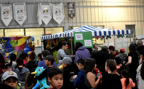 At the annual Fall Fair in Iqaluit, held at the Arctic Winter Games Arena on Saturday, Sept. 22, hundreds of families, couples, kids and grown-ups showed up to play fair games. (PHOTO BY COURTNEY EDGAR)