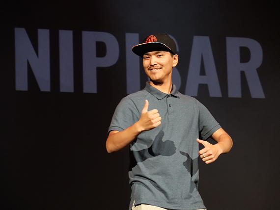 Nunavut Sivuniksavut student Shelton Nipisar performs a dance routine as part of the fifth annual INDIGENIUS Art Music and Fashion Show at Algonquin College in Ottawa on Sept. 29. Nipisar and Malachi Poungalak, both from Arviat, created the dance group Cyber-Optix as a way to combat depression and suicide in their hometown. (PHOTO BY KASSINA RYDER DAVIDSON)

