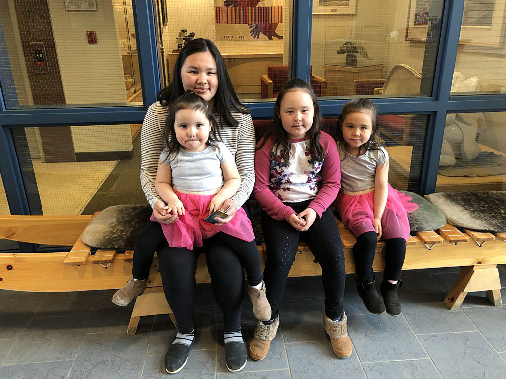Kugluktuk MLA Mila Kamingoak, whose daughters are seen here on a visit earlier this year to the Nunavut legislature, says she fully supports breastfeeding as the most healthy option for a developing infant, as well as for its role in forging a strong bond between a mother and a child. (FILE PHOTO)