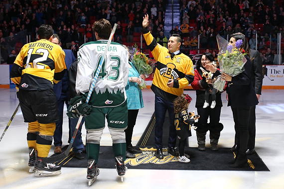 Jordin Tootoo announces his retirement from professional hockey on Friday, Oct. 19 on the Brandon Wheats Kings' ice in Brandon, Man. For more, see our story about the retirement of Tootoo, who was the first Inuk to play in the NHL. (PHOTO COURTESY OF THE BRANDON WHEAT KINGS)