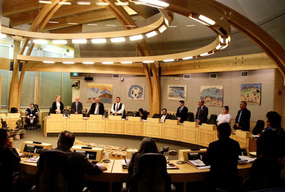 Members of the Nunavut Legislative Assembly will choose a cabinet minister in a leadership forum that starts at 2:30 p.m. eastern time, Nov. 2. You can watch the session on Shaw community cable television on channel 289 (classic) or channel 489 (new,) and on Bell satellite television on channel 513. (FILE PHOTO)
