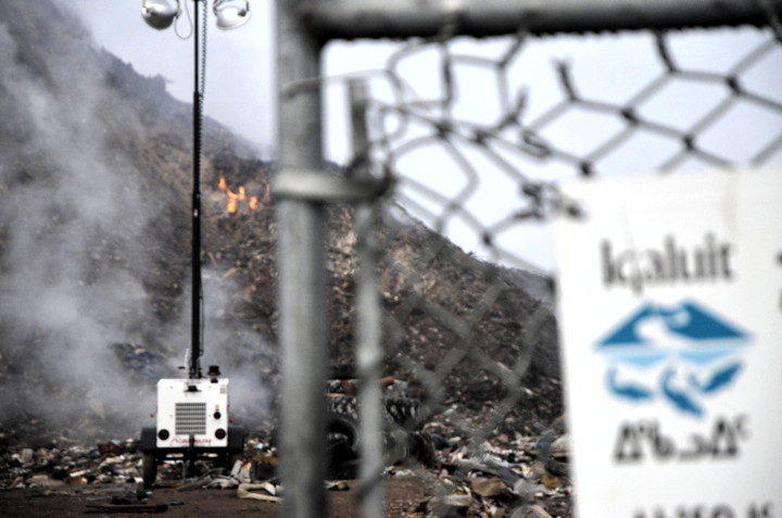 Iqaluit's landfill site, which faces downtown Iqaluit on the other side of Koojesse Inlet, could be replaced by the fall of 2020, if the city's waste management plan goes according to schedule. (FILE PHOTO)