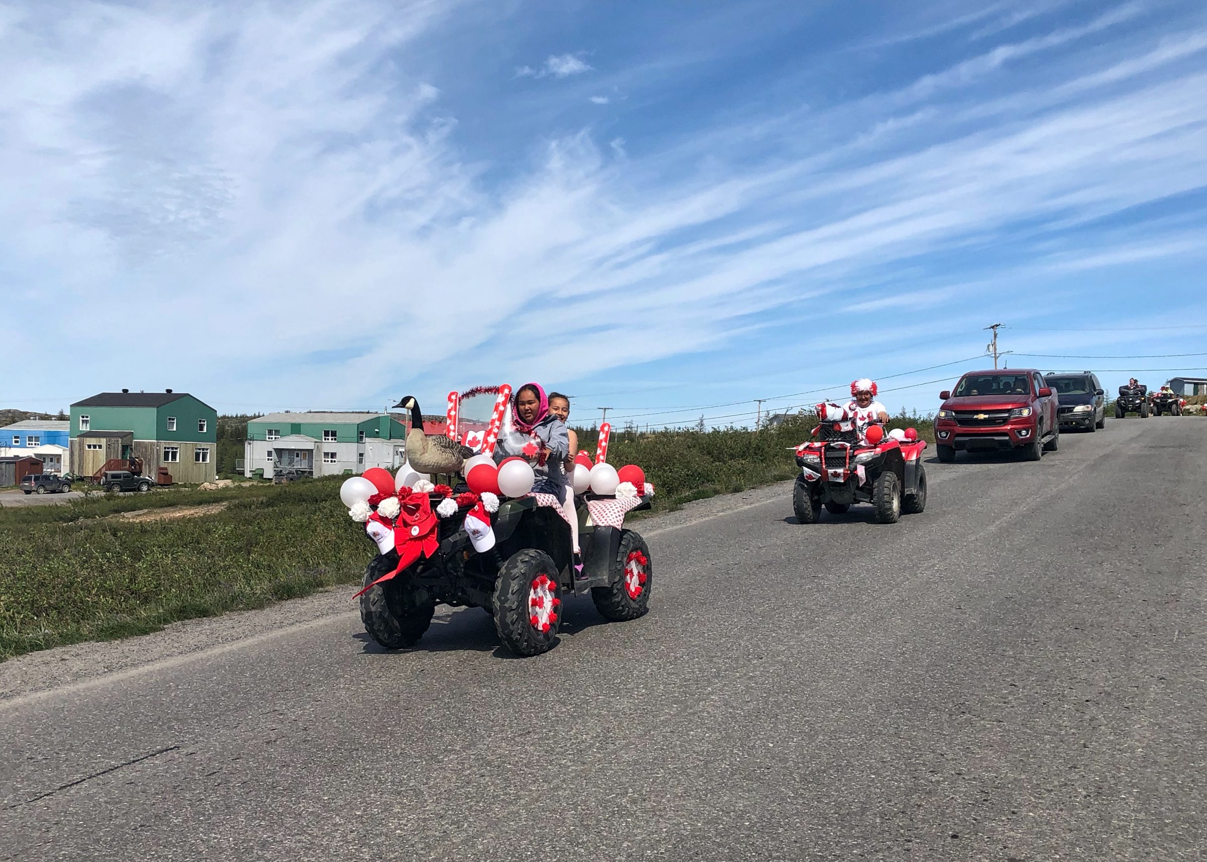 The Canada Day parade in Kuujjuaq features a Canada goose standing proud. (Photo by Isabelle Dubois)