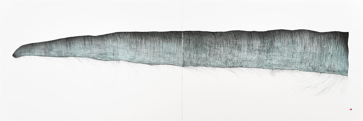 Baleen by Shuvinai Ashoona, is a special edition print that’s included with this year’s sale. It’s in recognition of the artist winning the 2018 Gershon Iskowitz Prize for her outstanding contribution to the visual arts in Canada. (Image courtesy of Dorset Fine Arts)