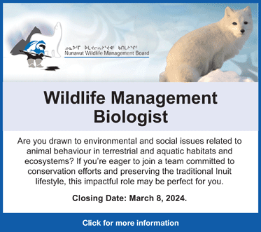 Wildlife Management Biologist position available with NWMB