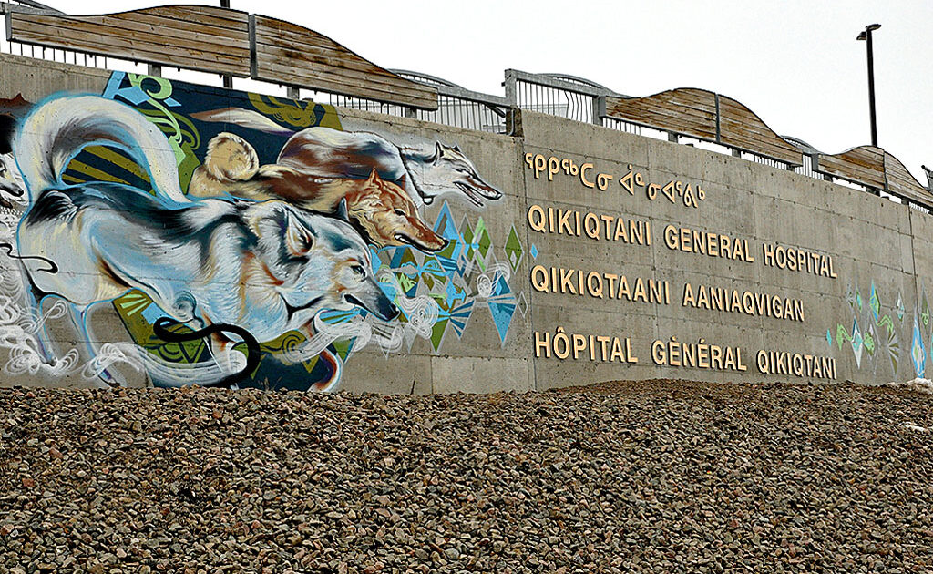 Hospital mural in Nunavut promoting health