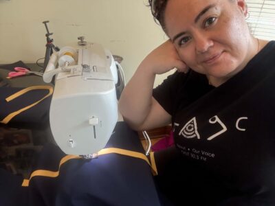 Jennifer Qupanuaq May says she was nervous about making a custom silapaaq for Prime Minister Mark Carney in less than a week and with only a vague size estimate. (Photo courtesy of Jennifer Qupanuaq May)